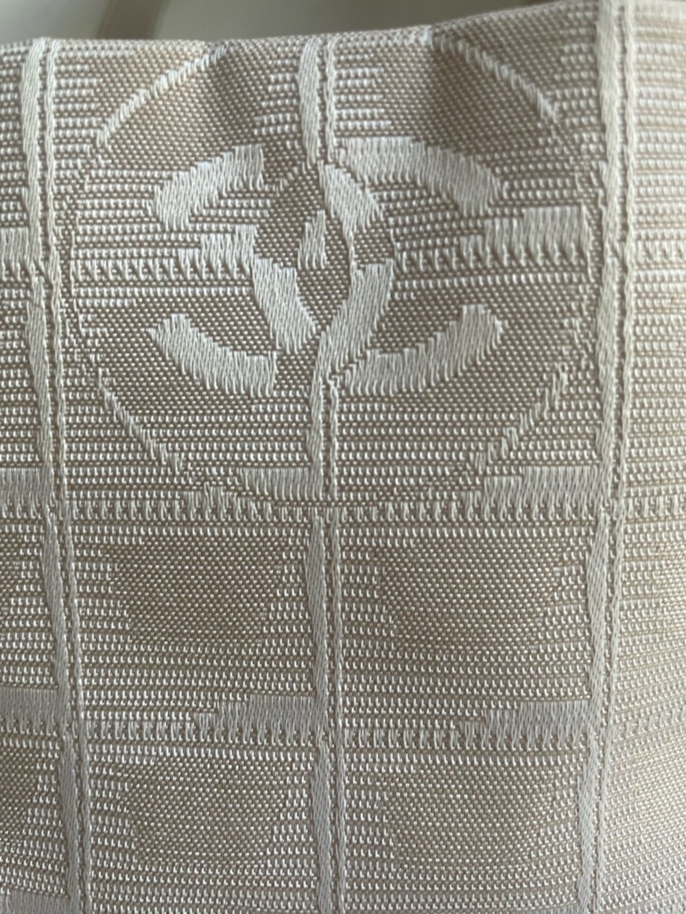CHANEL Cream Jacquard Tote with Signature Motif - Picture 2 of 16
